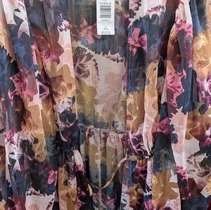 Torrid gorgeous sheer tie front kimono new
